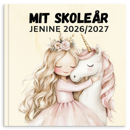 Personlig skoleårsbog – Prinsesse og enhjørning – produktbillede 1