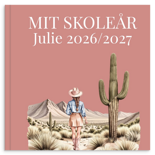 Personlig skoleårsbog til unge – Cowgirl Pink – produktbillede 1