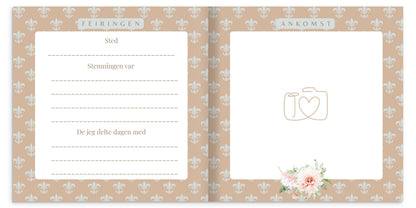 Konfirmationsbog hardcover med Peoner – personlig konfirmation gave med hilsener (64 Gæster) | gæstebog & mindebog