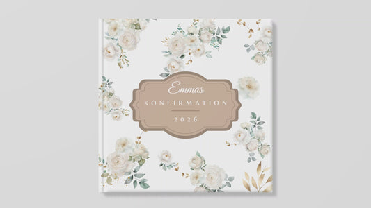 Konfirmationsbog – Klassisk hvid 32 gæster